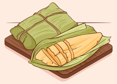 Ilustração de uma pamonha